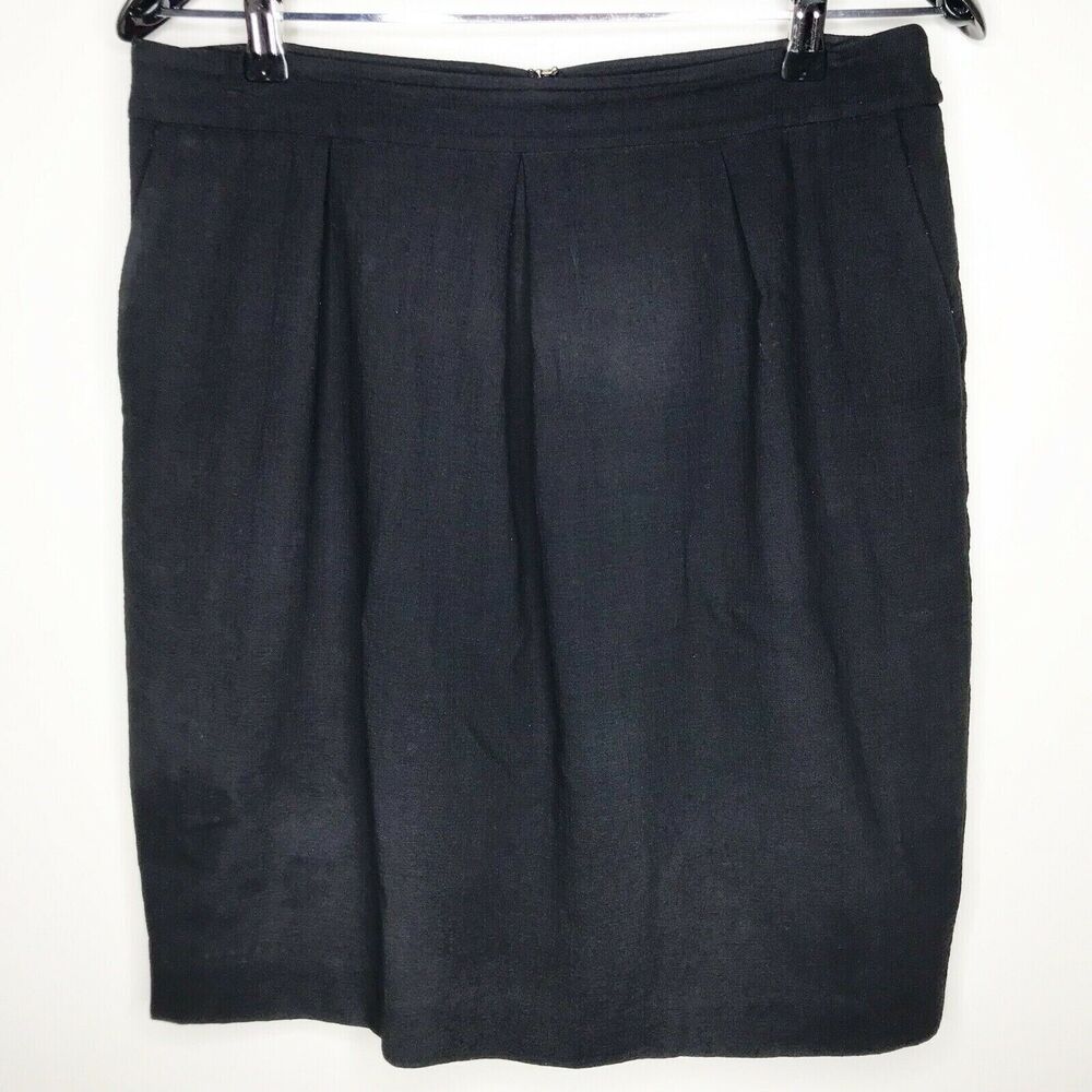 Ann Taylor Wool Blend Fully Lined Black Skirt Size 8 Womens